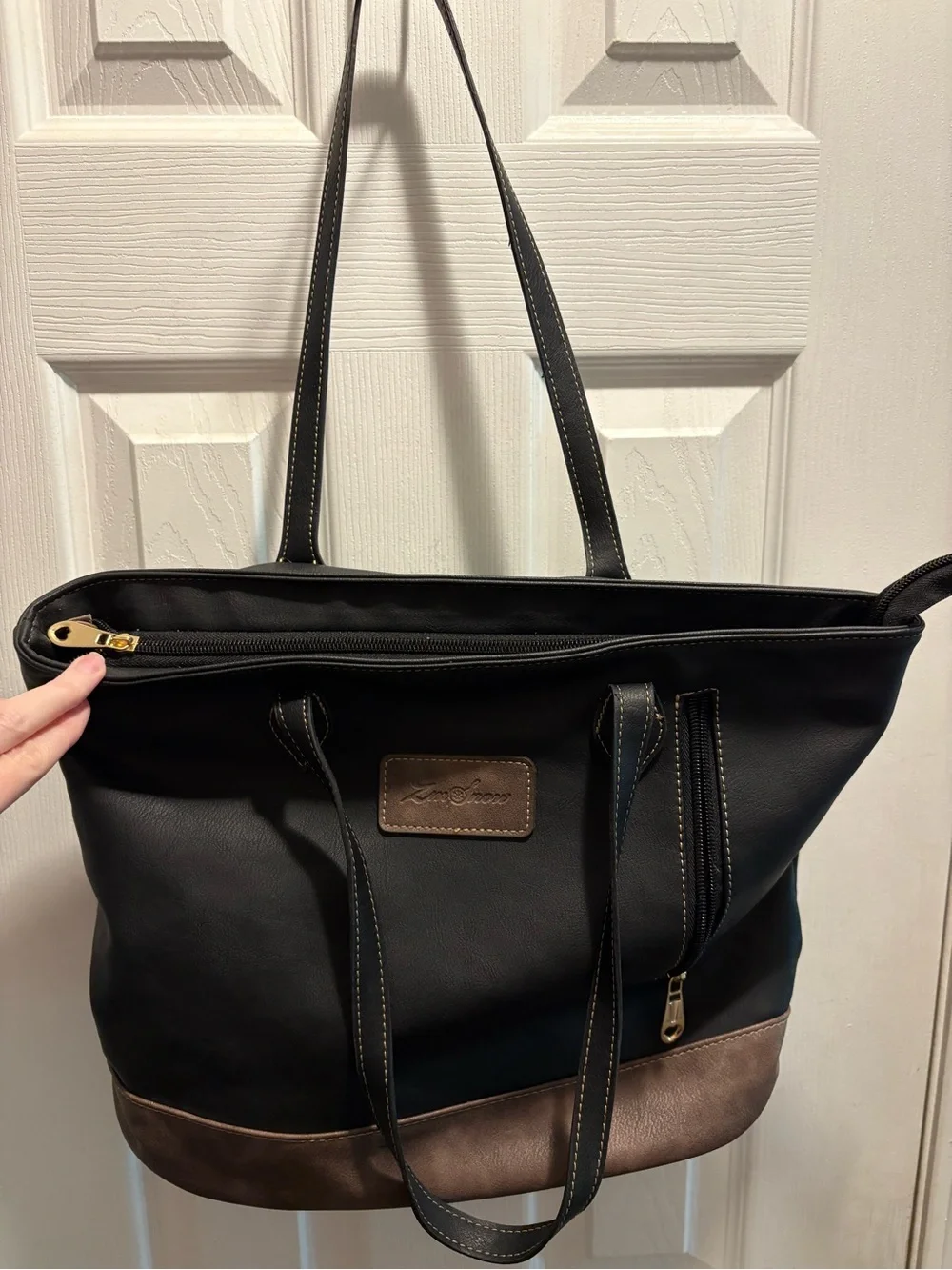 Black and Brown Two-Tone Tote Bag - Classic Everyday Carry